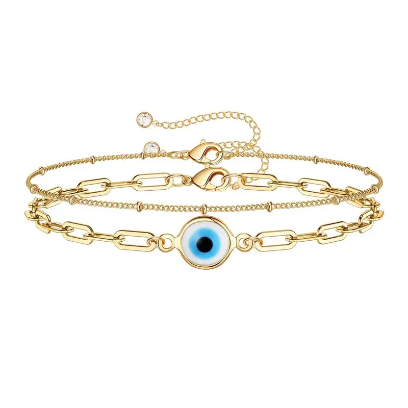 Devil eye double chain bracelet - FY0136